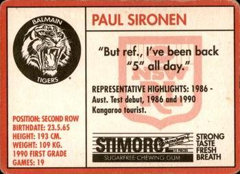 1991 Stimorol NRL #52 Paul Sironen Back